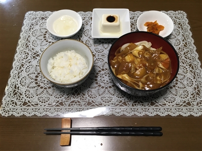 Delicious curry udon noodles with leftover curry